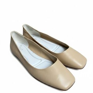 SARTO by Franco Sarto Square Toe Leather Flats Slip-Ons Nude Size 9.5